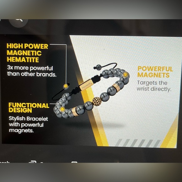 NWT MagnetiX Hematite Bracelet - Picture 3 of 9